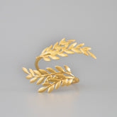 Servilletero dorado follaje