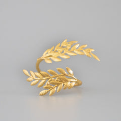 Servilletero dorado follaje