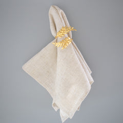 Servilletero dorado follaje