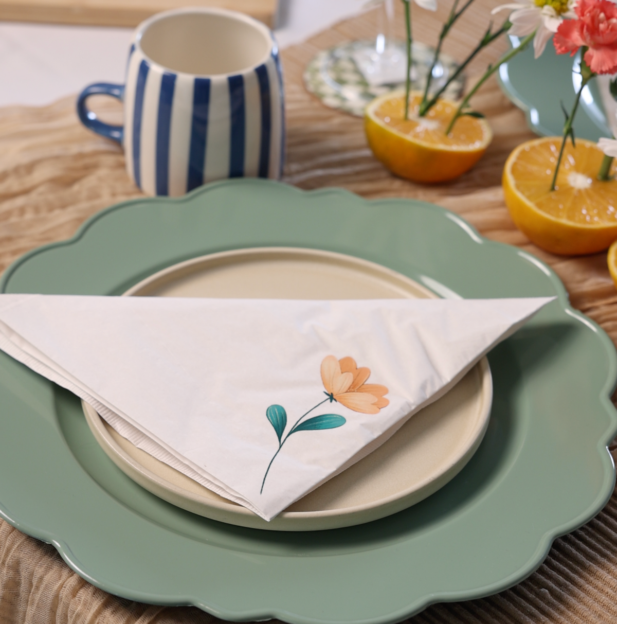 Servilletas de papel Flores Pack x 30